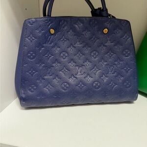 Louis Vuitton Blue Embossed Tote
